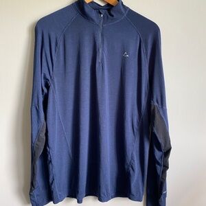 Paradox Men's Navy Long Sleeve Performance Active 1/4 Zip Pullover Tee Large‎